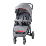 Quatro Capri - прогулочная коляска, регулируемая спинка, большой капюшон, полиуретановые колеса, легко складывается • Grey (14)