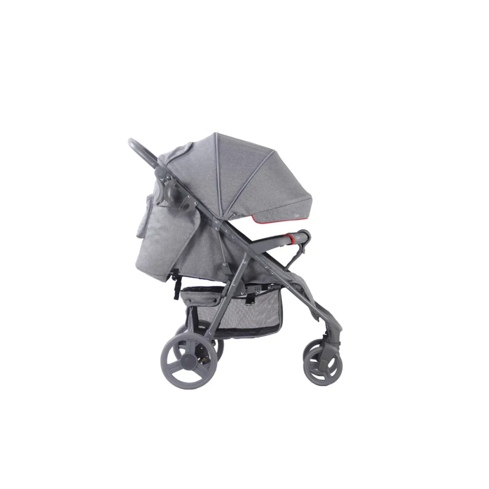 Quatro Capri - прогулочная коляска, регулируемая спинка, большой капюшон, полиуретановые колеса, легко складывается • Grey (14)