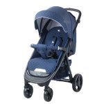 Quatro Capri - прогулочная коляска, регулируемая спинка, большой капюшон, полиуретановые колеса, легко складывается • Blue (17)