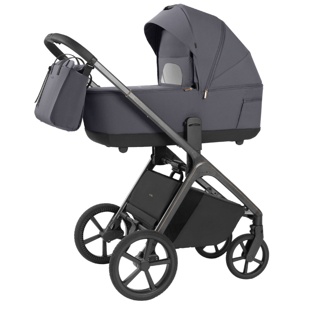 Carrello Vector CRL-6551 - легкая детская коляска 3в1 с регулировкой высоты люльки и прогулочного сиденья, с автокреслом для новорожденного Carrello Nova (0 - 15 месяцев / 40 - 87 см) • Ultimate Grey