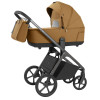 Carrello Vector CRL-6551 - легкая детская коляска 3в1 с регулировкой высоты люльки и прогулочного сиденья, с автокреслом для новорожденного Carrello Nova (0 - 15 месяцев / 40 - 87 см) • Golden Beige