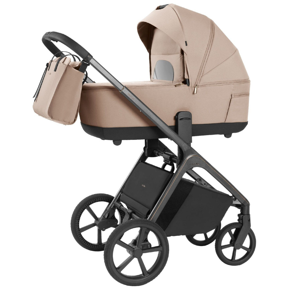 Carrello Vector CRL-6551 - легкая детская коляска 3в1 с регулировкой высоты люльки и прогулочного сиденья, с автокреслом для новорожденного Carrello Nova (0 - 15 месяцев / 40 - 87 см) • Mellow Beige