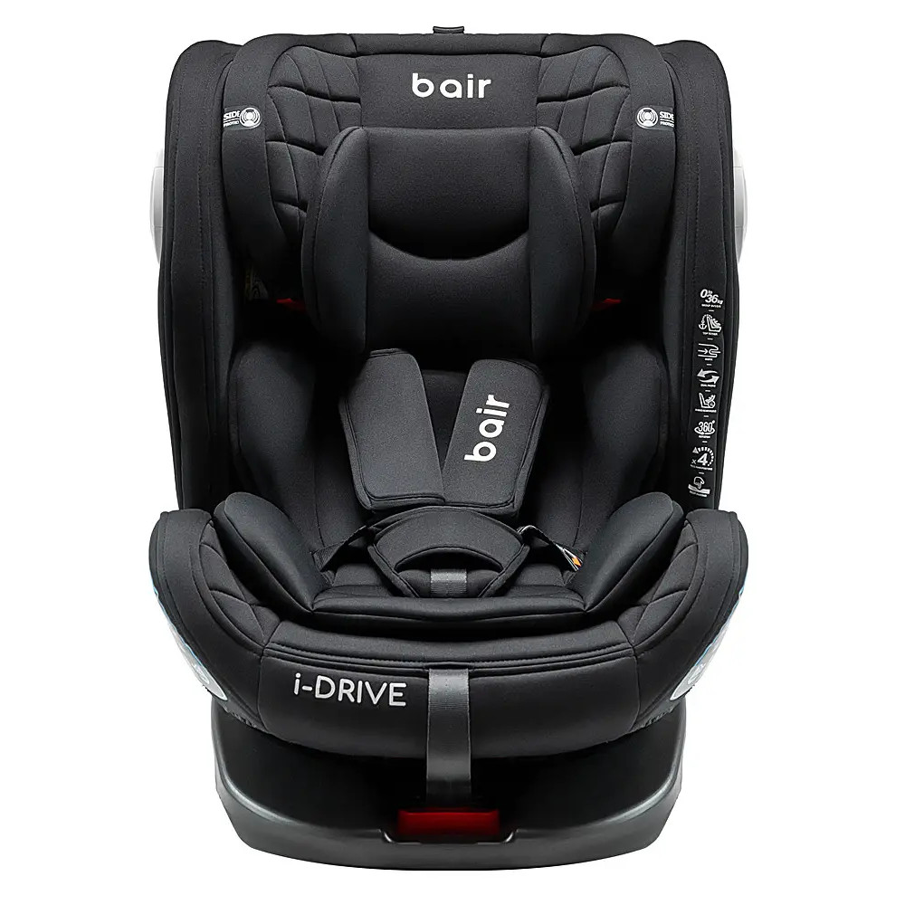 Bair i-Drive 360 - автокрісло для дітей (від народження до 12 років / 40 - 150 см), поворотне (360°), кріплення ISOFIX • TB-01 Total Black