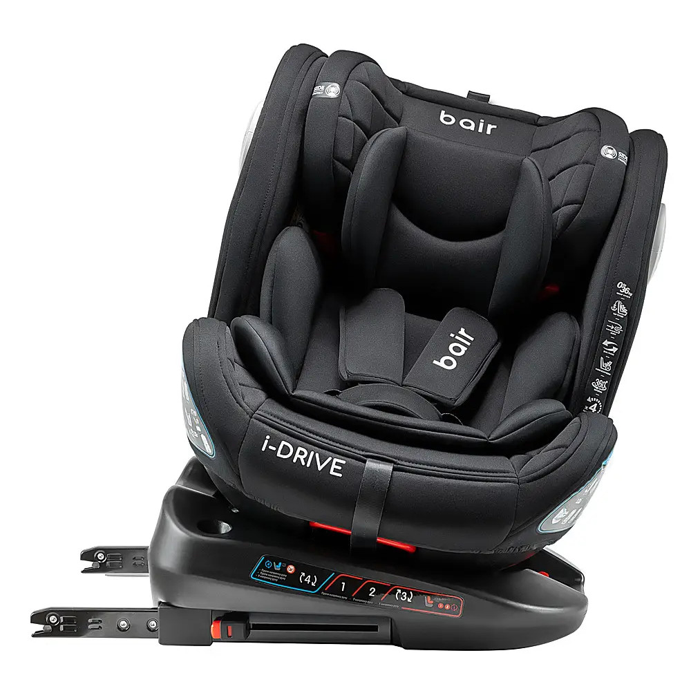 Bair i-Drive 360 - автокрісло для дітей (від народження до 12 років / 40 - 150 см), поворотне (360°), кріплення ISOFIX • TB-01 Total Black