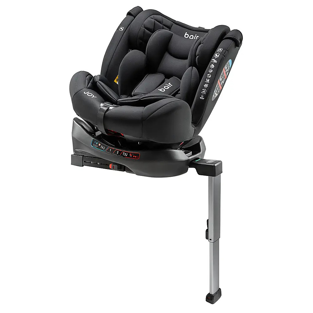 Bair Joy 360 i-Size - автокрісло для дітей (від народження до 12 років / 40 - 150 см), поворотне (360°), кріплення ISOFIX з опорою в підлогу • TB-01 Total Black
