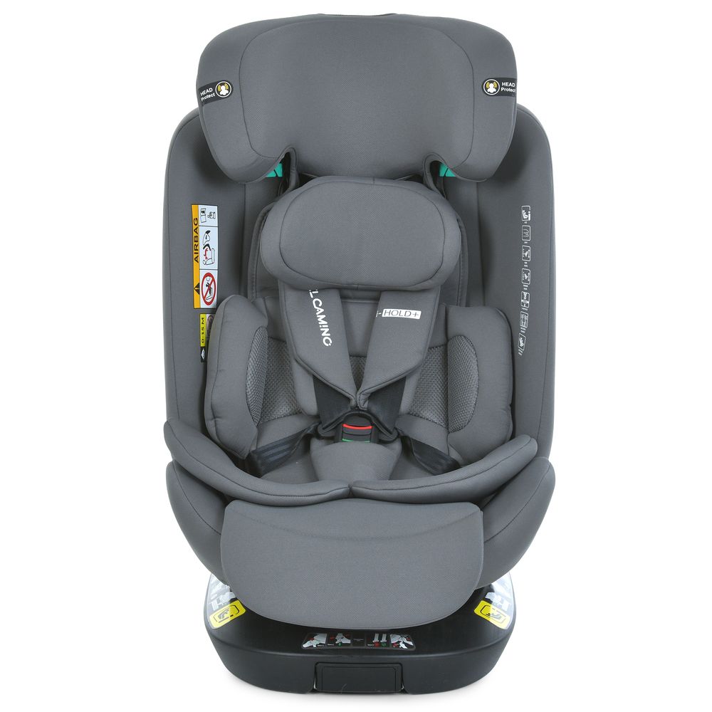 El Camino i-Hold Plus ME 1189 - автокрісло для дітей (від народження до 12 років / 40 - 150 см), поворотне (360°), м'яка оббивка з дихаючих матеріалів, кріплення ISOFIX з упором у підлогу • Shadow Grey