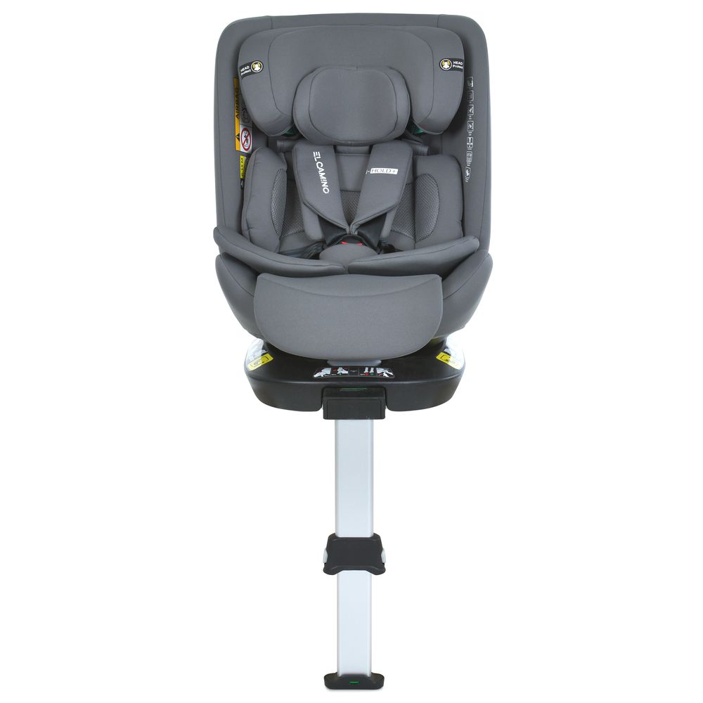 El Camino i-Hold Plus ME 1189 - автокрісло для дітей (від народження до 12 років / 40 - 150 см), поворотне (360°), м'яка оббивка з дихаючих матеріалів, кріплення ISOFIX з упором у підлогу • Shadow Grey