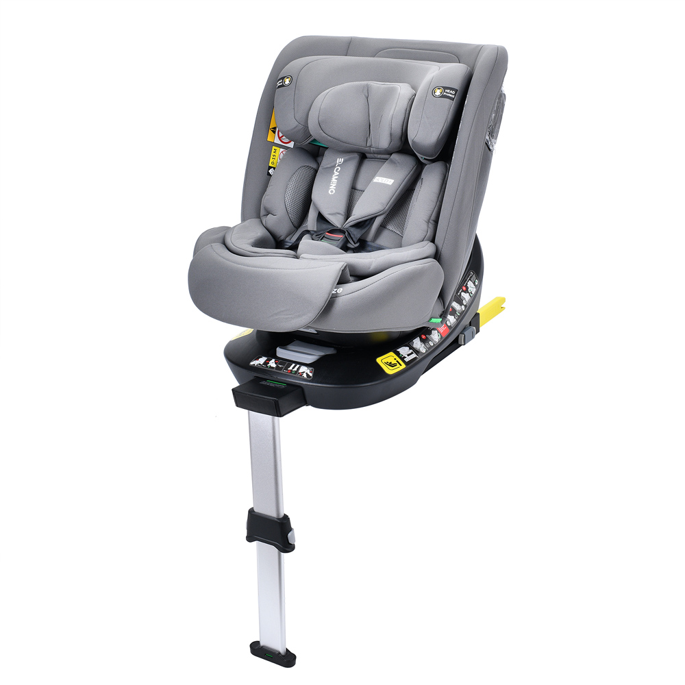 El Camino i-Hold Plus ME 1189 - автокрісло для дітей (від народження до 12 років / 40 - 150 см), поворотне (360°), м'яка оббивка з дихаючих матеріалів, кріплення ISOFIX з упором у підлогу • Shadow Grey