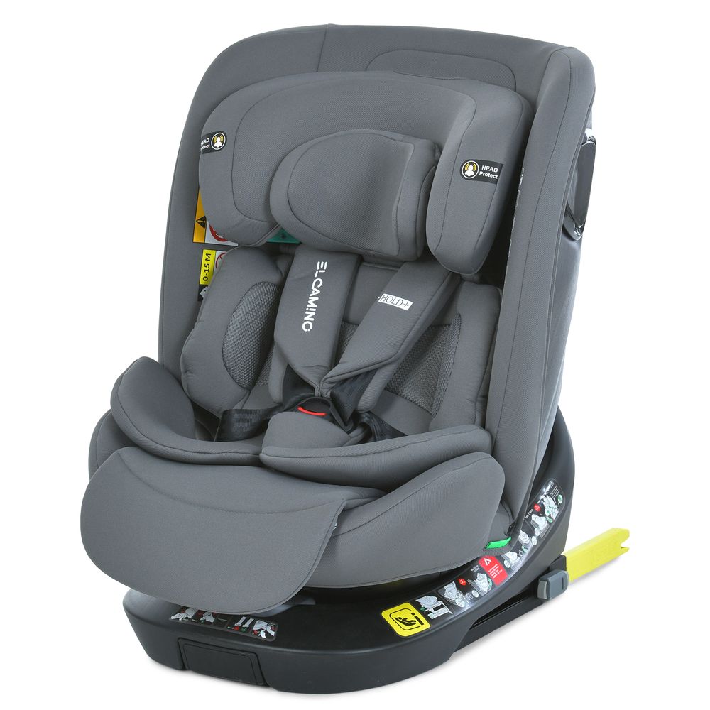 El Camino i-Hold Plus ME 1189 - автокрісло для дітей (від народження до 12 років / 40 - 150 см), поворотне (360°), м'яка оббивка з дихаючих матеріалів, кріплення ISOFIX з упором у підлогу • Shadow Grey