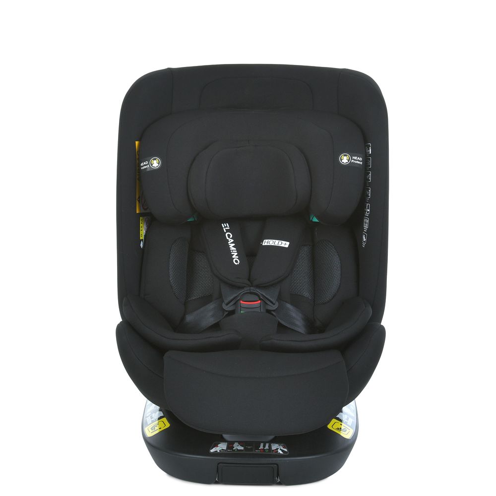 El Camino i-Hold Plus ME 1189 - автокрісло для дітей (від народження до 12 років / 40 - 150 см), поворотне (360°), м'яка оббивка з дихаючих матеріалів, кріплення ISOFIX з упором у підлогу • Black