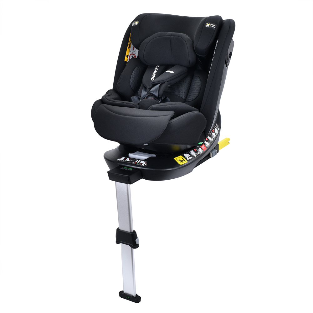 El Camino i-Hold Plus ME 1189 - автокрісло для дітей (від народження до 12 років / 40 - 150 см), поворотне (360°), м'яка оббивка з дихаючих матеріалів, кріплення ISOFIX з упором у підлогу • Black