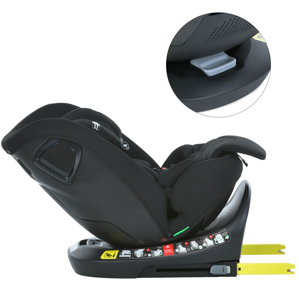 El Camino i-Hold Plus ME 1189 - автокрісло для дітей (від народження до 12 років / 40 - 150 см), поворотне (360°), м'яка оббивка з дихаючих матеріалів, кріплення ISOFIX з упором у підлогу • Black