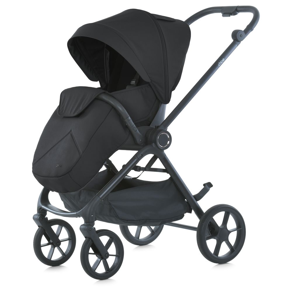El Camino Chloe ME 1191 - прогулянкова коляска з реверсивним блоком, регульована батьківська ручка, великі колеса • Black