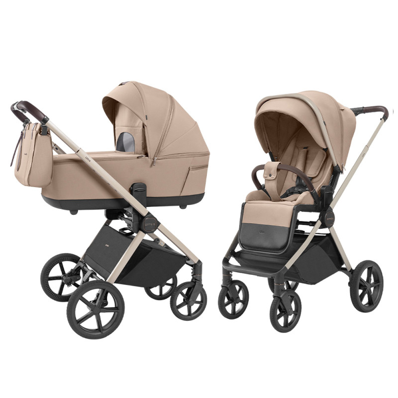 Carrello Ultra CRL-6527 - легка дитяча коляска 2в1, термолюлька, телескопічна ручка, регульовані по висоті люлька і сидіння • Floral Beige