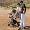 Carrello Ultra CRL-6527 - легкая детская коляска 2в1, термолюлька, телескопическая ручка, регулируемые по высоте люлька и сиденье • Floral Beige