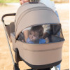 Carrello Ultra CRL-6527 - легкая детская коляска 2в1, термолюлька, телескопическая ручка, регулируемые по высоте люлька и сиденье • Floral Beige