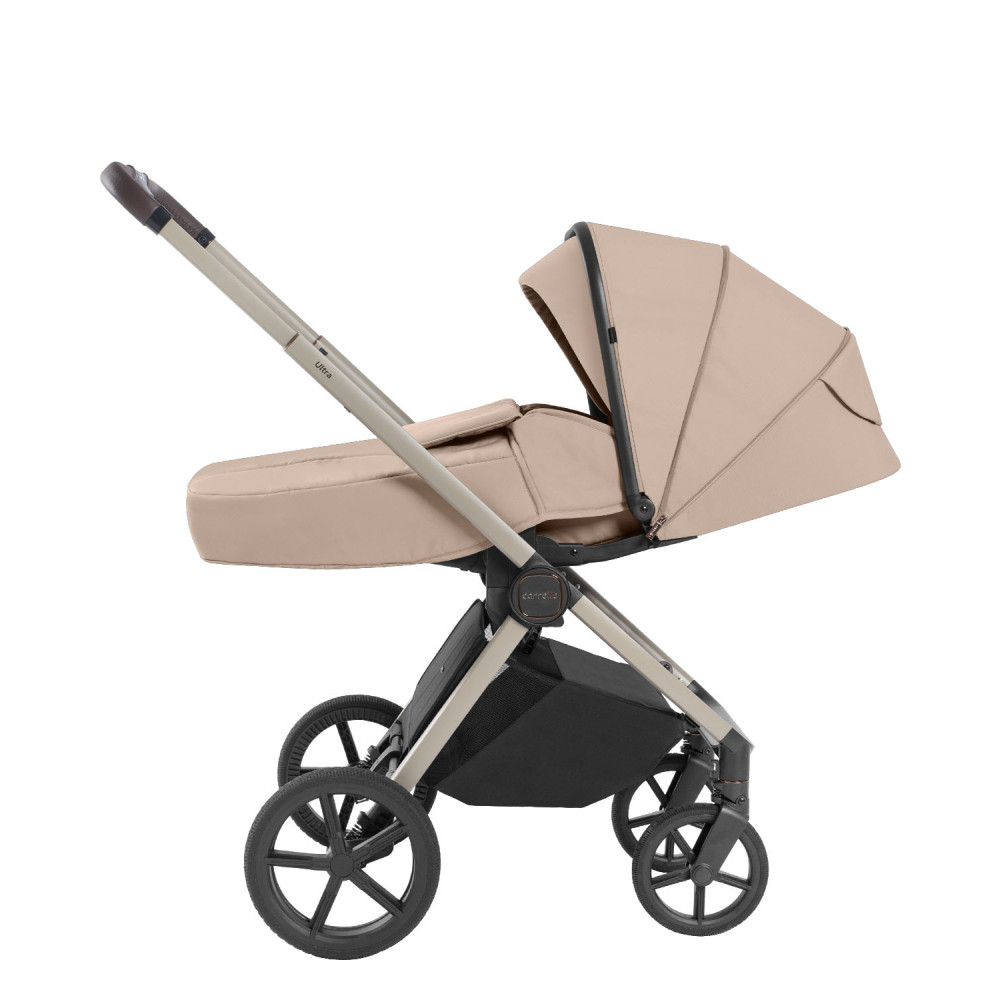Carrello Ultra CRL-6527 - легкая детская коляска 2в1, термолюлька, телескопическая ручка, регулируемые по высоте люлька и сиденье • Floral Beige