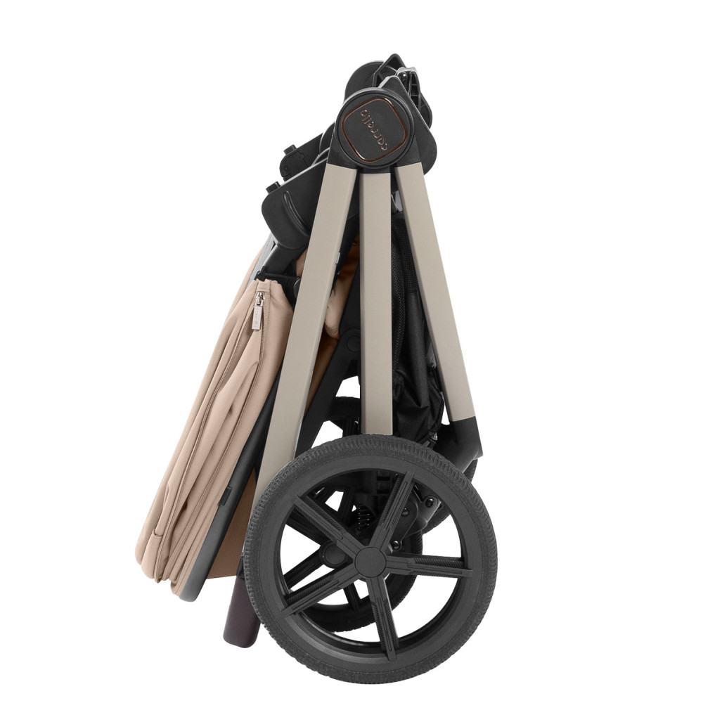 Carrello Ultra CRL-6527 - легкая детская коляска 2в1, термолюлька, телескопическая ручка, регулируемые по высоте люлька и сиденье • Floral Beige
