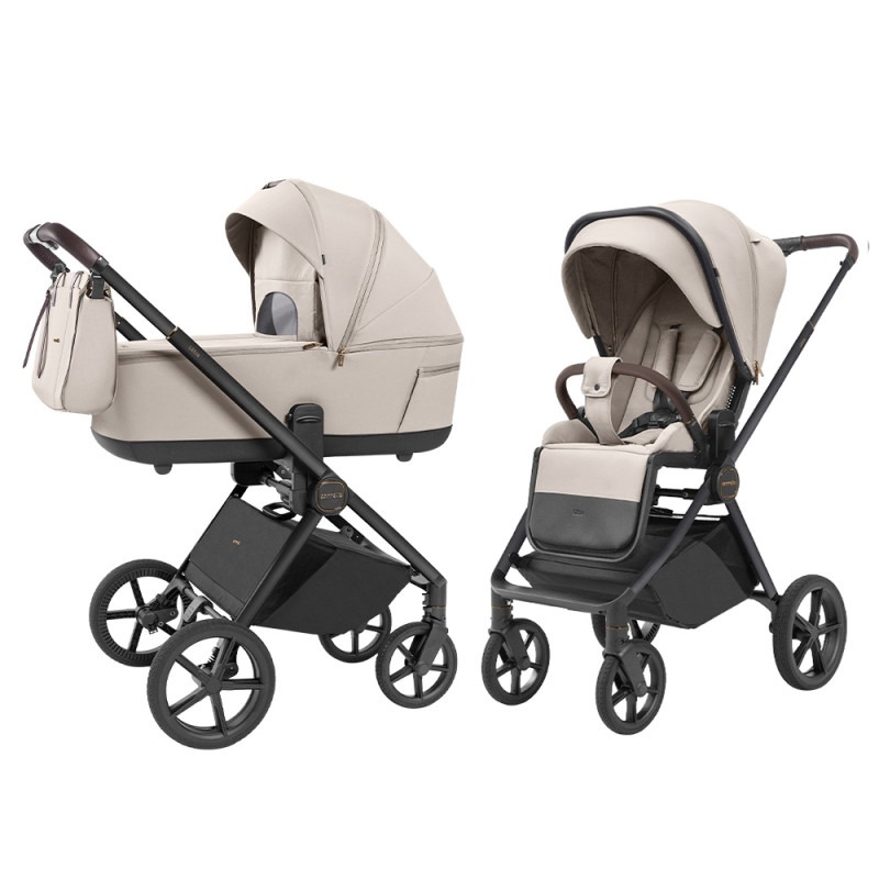 Carrello Ultra CRL-6527 - легка дитяча коляска 2в1, термолюлька, телескопічна ручка, регульовані по висоті люлька і сидіння • Ice Grey