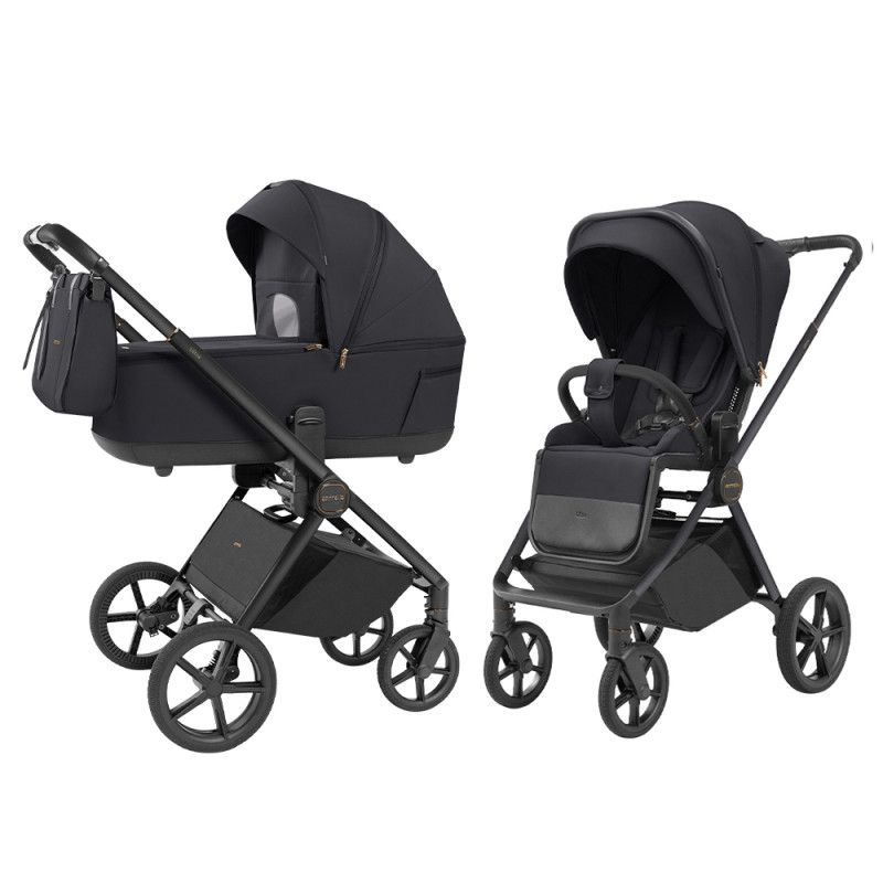 Carrello Ultra CRL-6527 - легка дитяча коляска 2в1, термолюлька, телескопічна ручка, регульовані по висоті люлька і сидіння • Basalt Black