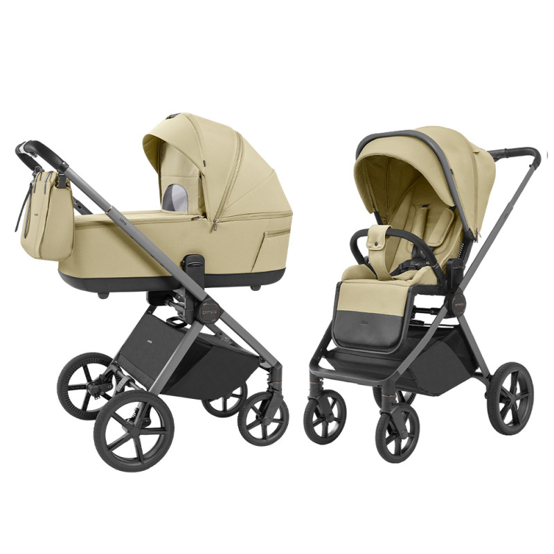 Carrello Ultra 2025 CRL-6527 - легка дитяча коляска 2в1, термолюлька, телескопічна ручка, регульовані по висоті люлька і сидіння • Soft Beige