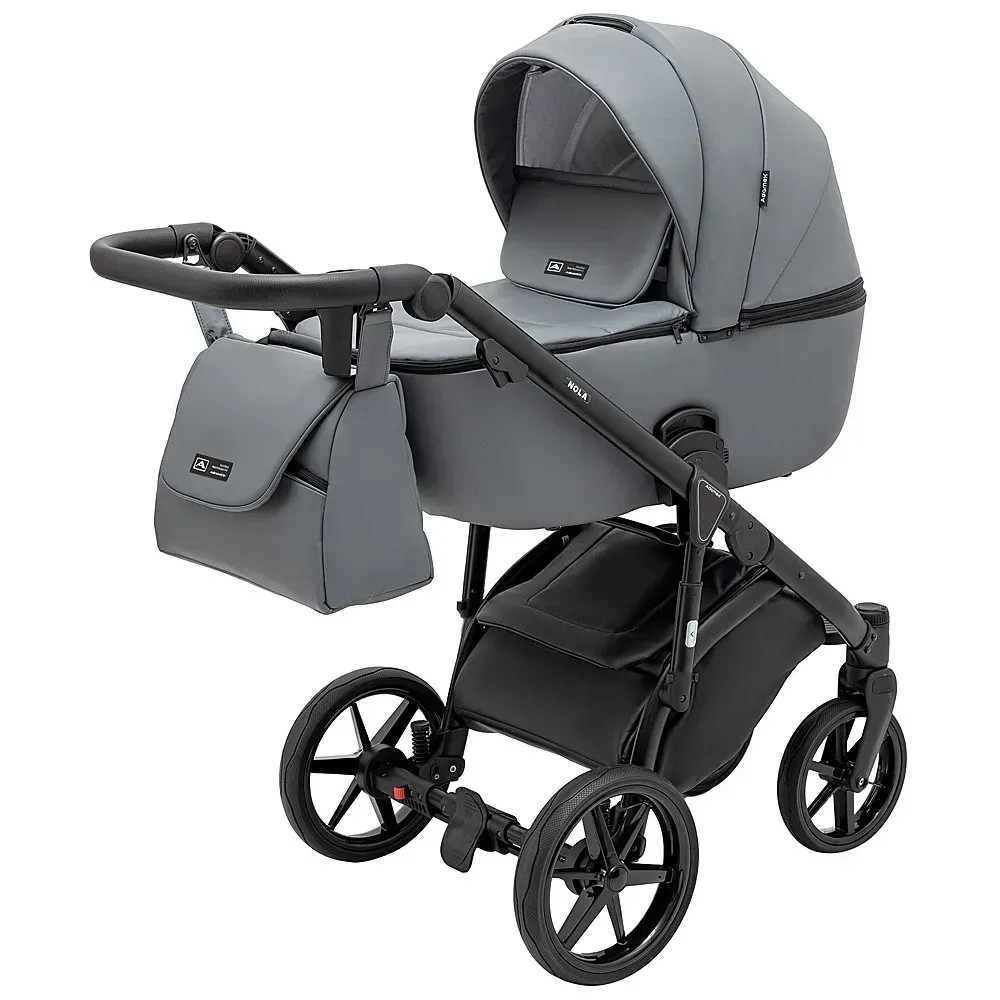 Adamex Nola Eco - детская коляска 2 в 1, многофункциональная коляска для новорожденных • Grey (SA-32)