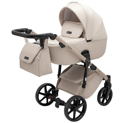 Adamex Nola Natura - детская коляска 2 в 1, многофункциональная коляска для новорожденных, улучшенная вентиляция • Vanilla (3) 