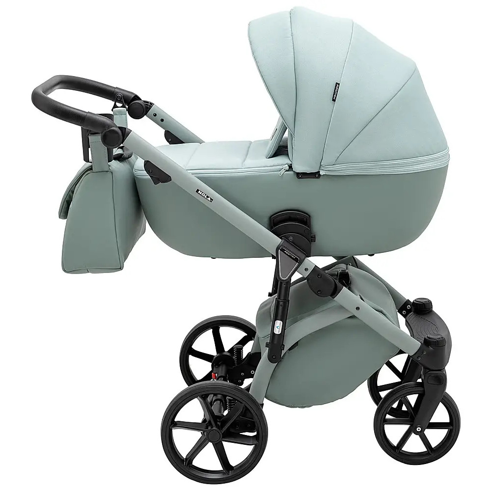 Adamex Nola Natura - дитяча коляска 2 в 1, багатофункціональний візочок для новонароджених, покращена вентиляція • Mint (8)