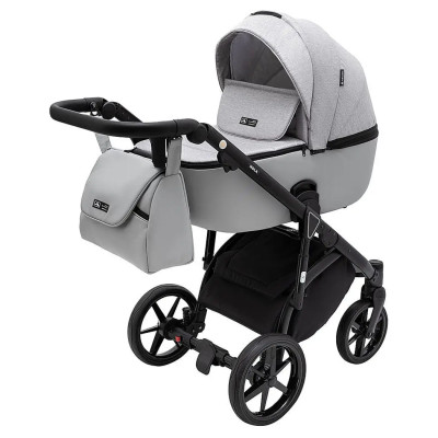 Adamex Nola - детская коляска 2 в 1, многофункциональная коляска для новорожденных • Light Grey (PS-48)