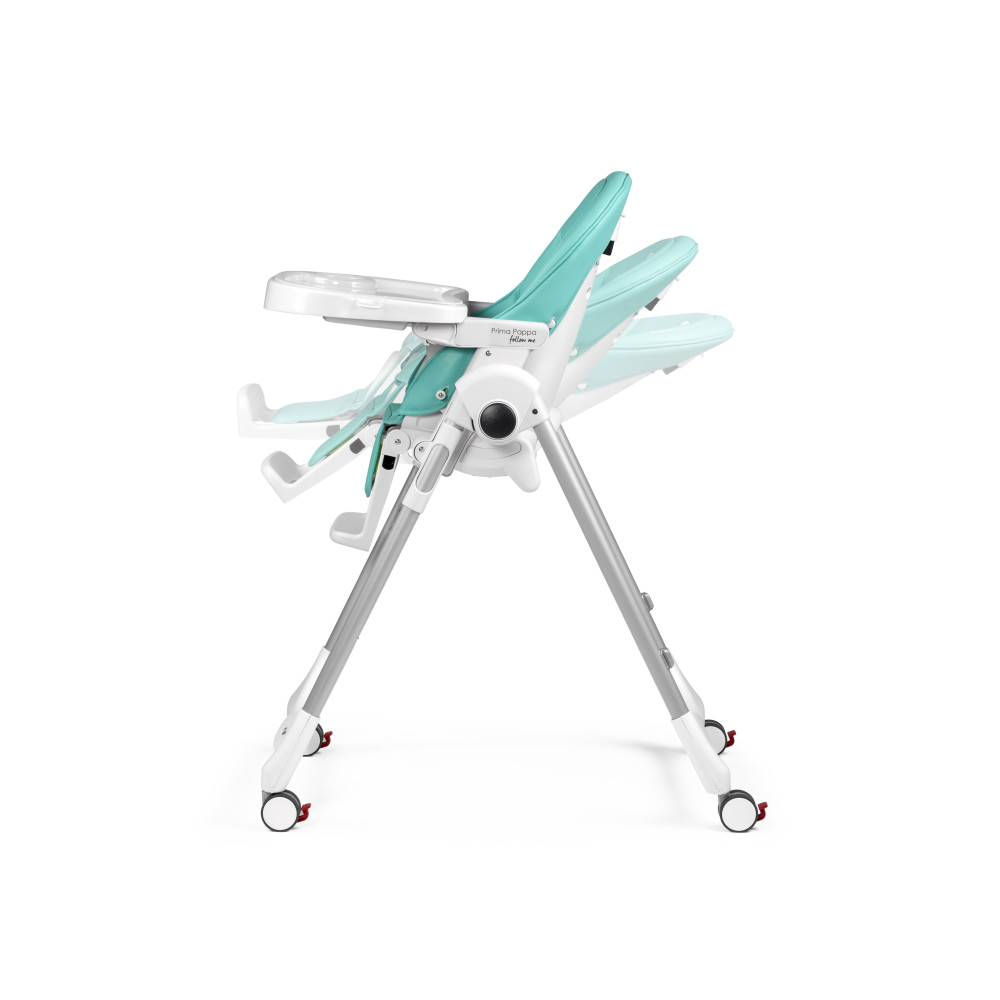 Peg Perego Prima Pappa Follow Me - стільчик для годування, шезлонг для новонароджених (регулювання по висоті, нахил спинки, регулювання підніжки), чохол з екошкіри, 4 колеса, компактне складання • Tahiti Peg Perego Prima Pappa Follow Me - стільчик для годування, шезлонг для новонароджених (регулювання по висоті, нахил спинки, регулювання підніжки), чохол з екошкіри, 4 колеса, компактне складання • Tahiti
