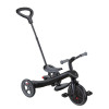 Globber Explorer Trike 4в1 Deluxe Play - дитячий велосипед-трансформер з батькіською ручкою, біговел, з сумкою для речей та тримачем для пляшечки • Grey
