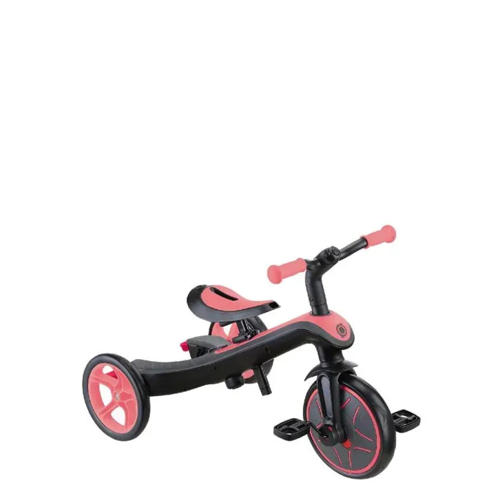 Globber Explorer Trike 4в1 - детский велосипед-трансформер с родительской ручкой, беговел • Pink