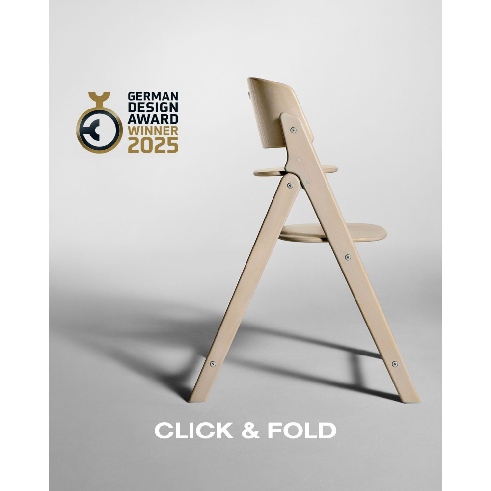 Cybex Click&Fold - детский стульчик 4в1: шезлонг–баунсер для новорожденного, стульчик для кормления, детский стул и адаптеры (0-99 лет /0-120 кг) • All White