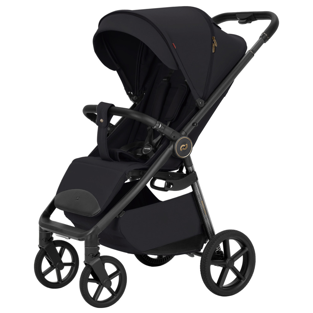 Carrello Bravo Carbon 2026 CRL-5530 - всесезонная прогулочная коляска с подсветкой (телескопическая ручка, магнитный замок ремней) • Deep Black