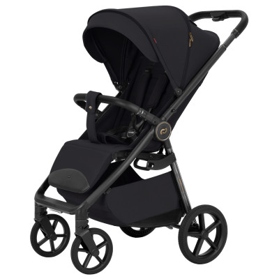 Carrello Bravo Carbon 2026 CRL-5530 - всесезонная прогулочная коляска с подсветкой (телескопическая ручка, магнитный замок ремней) • Deep Black