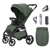 Carrello Bravo Carbon 2026 CRL-5530 - всесезонная прогулочная коляска с подсветкой (телескопическая ручка, магнитный замок ремней) • Tropic Green
