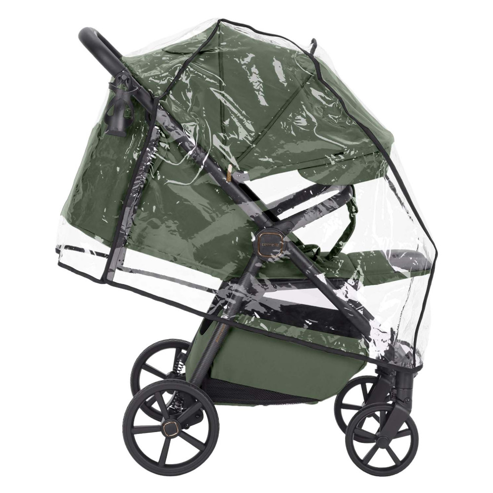 Carrello Bravo Carbon 2026 CRL-5530 - всесезонная прогулочная коляска с подсветкой (телескопическая ручка, магнитный замок ремней) • Tropic Green