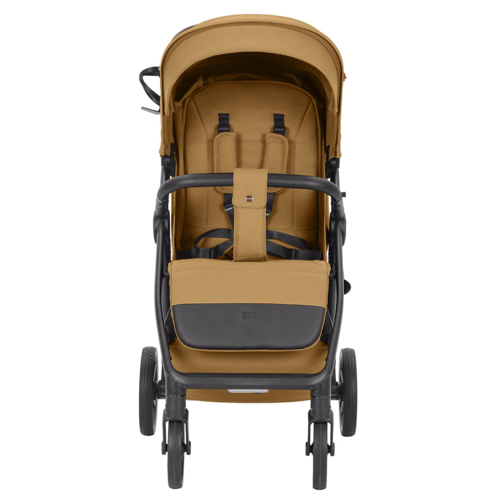 Carrello Bravo Carbon CRL-5530 - прогулянкова коляска для бездоріжжя, всесезонний візок з підсвіткою (телескопічна ручка) • Ginger Beige