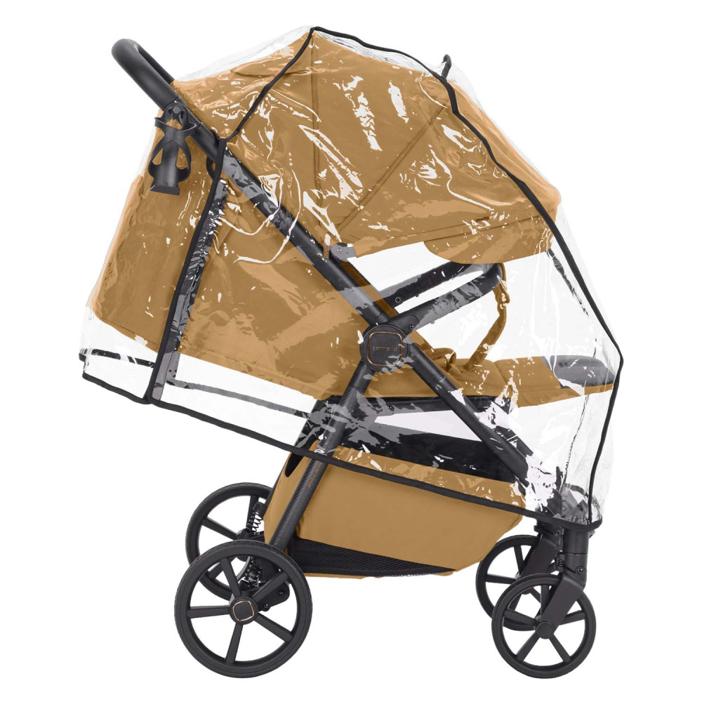 Carrello Bravo Carbon CRL-5530 - прогулянкова коляска для бездоріжжя, всесезонний візок з підсвіткою (телескопічна ручка) • Ginger Beige