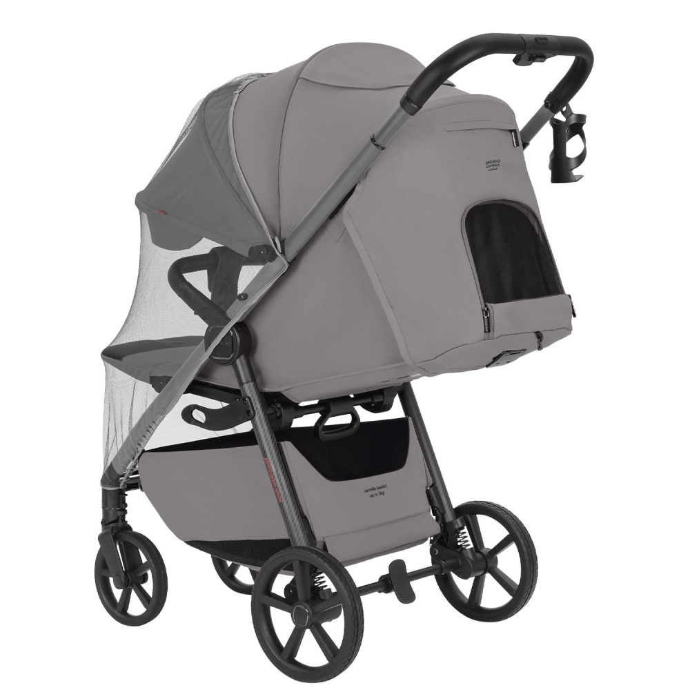 Carrello Bravo Carbon CRL-5530 Special - прогулянкова коляска для бездоріжжя, всесезонний візок з підсвіткою (телескопічна ручка, ремень безпеки з магнітним замком) • Extreme Grey