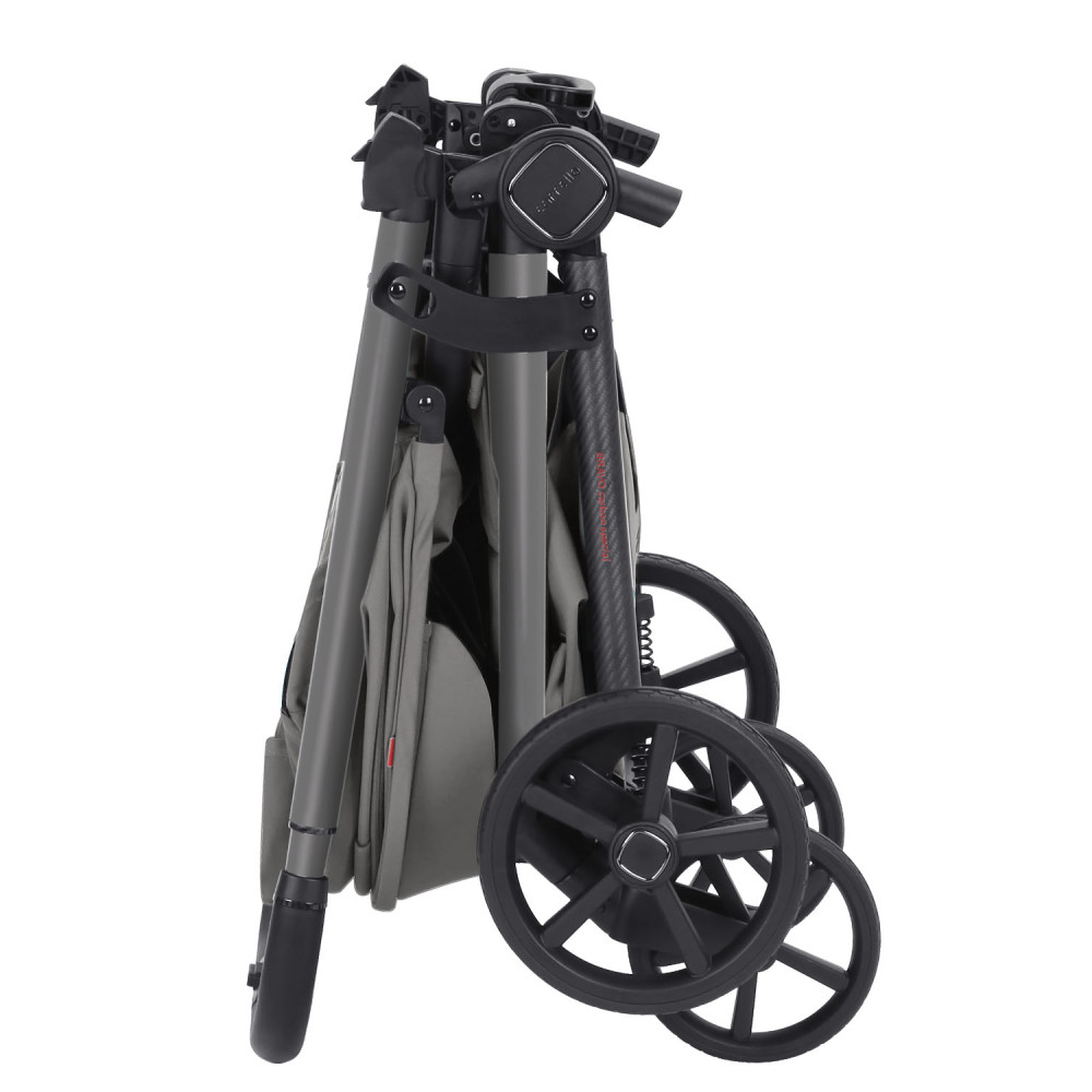 Carrello Bravo Carbon CRL-5530 Special - прогулянкова коляска для бездоріжжя, всесезонний візок з підсвіткою (телескопічна ручка, ремень безпеки з магнітним замком) • Extreme Grey