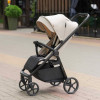 Carrello Bravo Lite CRL-5529 - прогулянкова коляска з підсвіткою, всесезонний візок, телескопічне регулювання ручки, великі колеса, захист від сповзання, зручно складається • Marble Beige