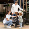 Carrello Bravo Lite CRL-5529 - прогулянкова коляска з підсвіткою, всесезонний візок, телескопічне регулювання ручки, великі колеса, захист від сповзання, зручно складається • Marble Beige