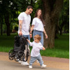 Carrello Bravo Lite CRL-5529 - прогулянкова коляска з підсвіткою, всесезонний візок, телескопічне регулювання ручки, великі колеса, захист від сповзання, зручно складається • Marble Beige