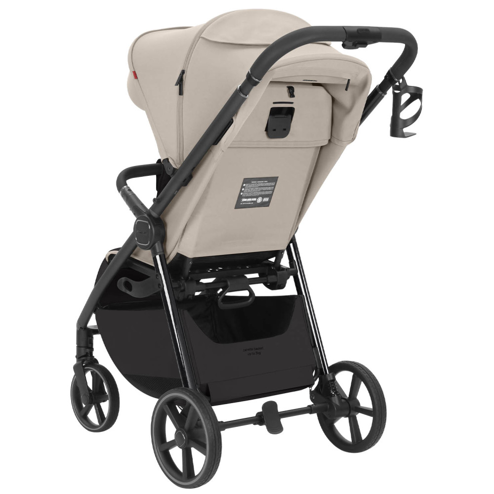 Carrello Bravo Lite CRL-5529 - прогулянкова коляска з підсвіткою, всесезонний візок, телескопічне регулювання ручки, великі колеса, захист від сповзання, зручно складається • Marble Beige