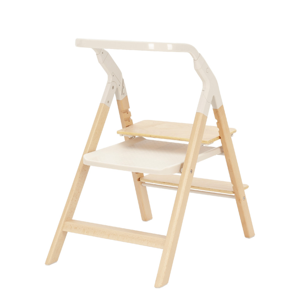 Carrello Ergo CRL-16701 - стульчик для кормления, шезлонг для новорожденного, обучающая башня до 75 кг, детский стульчик (дуга с мягкими игрушками, регулируемая подножка) • Sugar Beige
