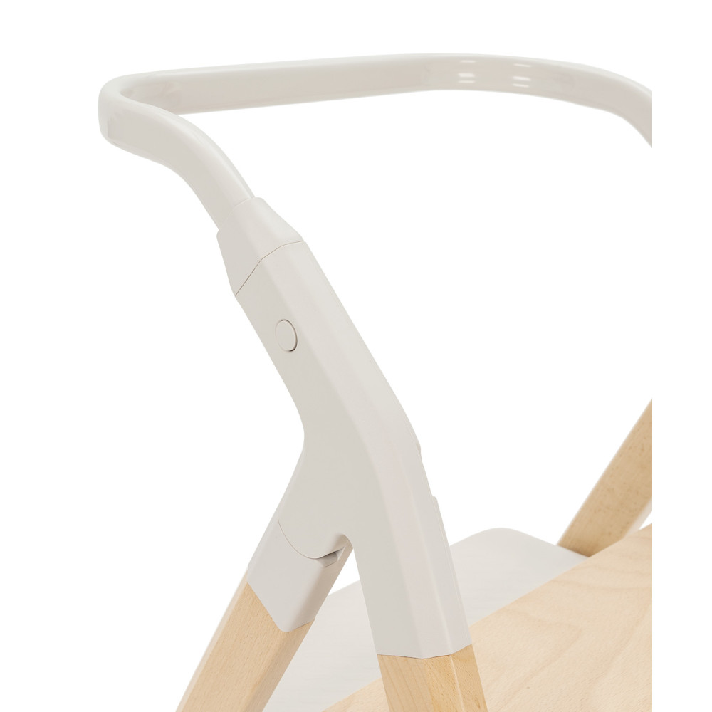 Carrello Ergo CRL-16701 - стульчик для кормления, шезлонг для новорожденного, обучающая башня до 75 кг, детский стульчик (дуга с мягкими игрушками, регулируемая подножка) • Sugar Beige