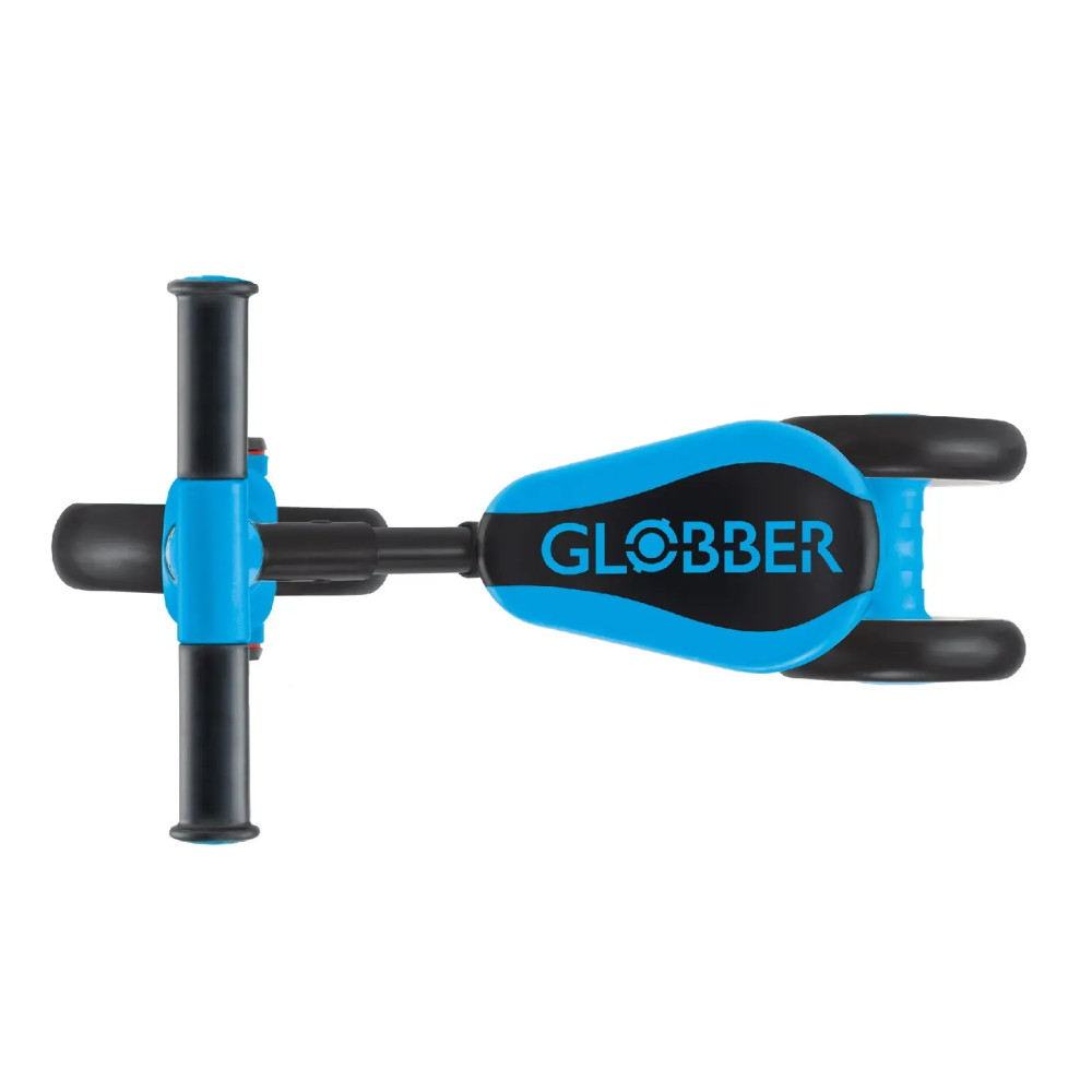 Globber Learning Trike 2в1 - триколісний велосипед-трансформер, біговел, регулювання за висотою, легко складається та трансформується • Blue