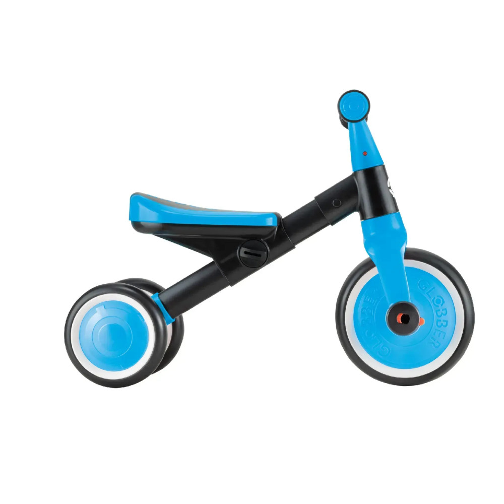 Globber Learning Trike 2в1 - триколісний велосипед-трансформер, біговел, регулювання за висотою, легко складається та трансформується • Blue