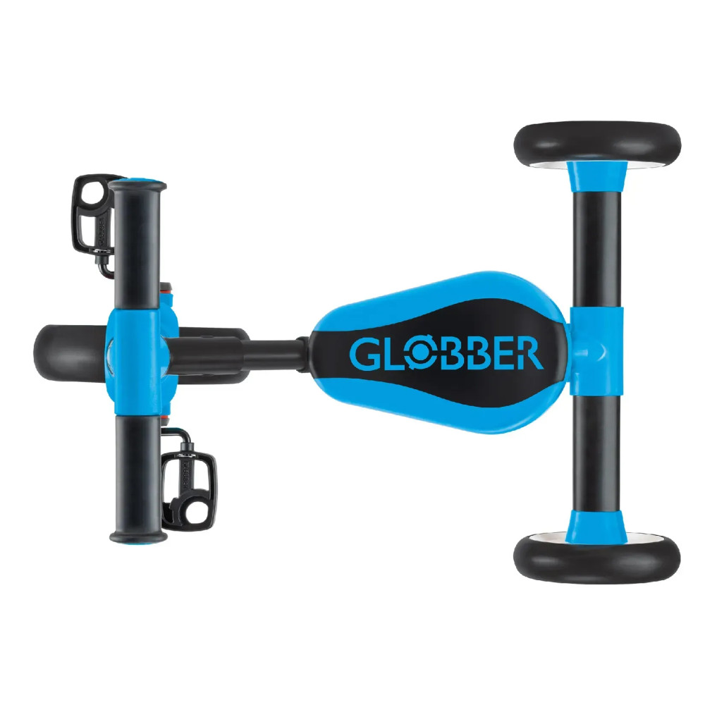 Globber Learning Trike 2в1 - триколісний велосипед-трансформер, біговел, регулювання за висотою, легко складається та трансформується • Blue